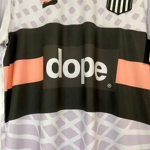 Dope Men’s Diego Jersey Soccer White Black Grey Size Medium EUC - Picture 3 of 9